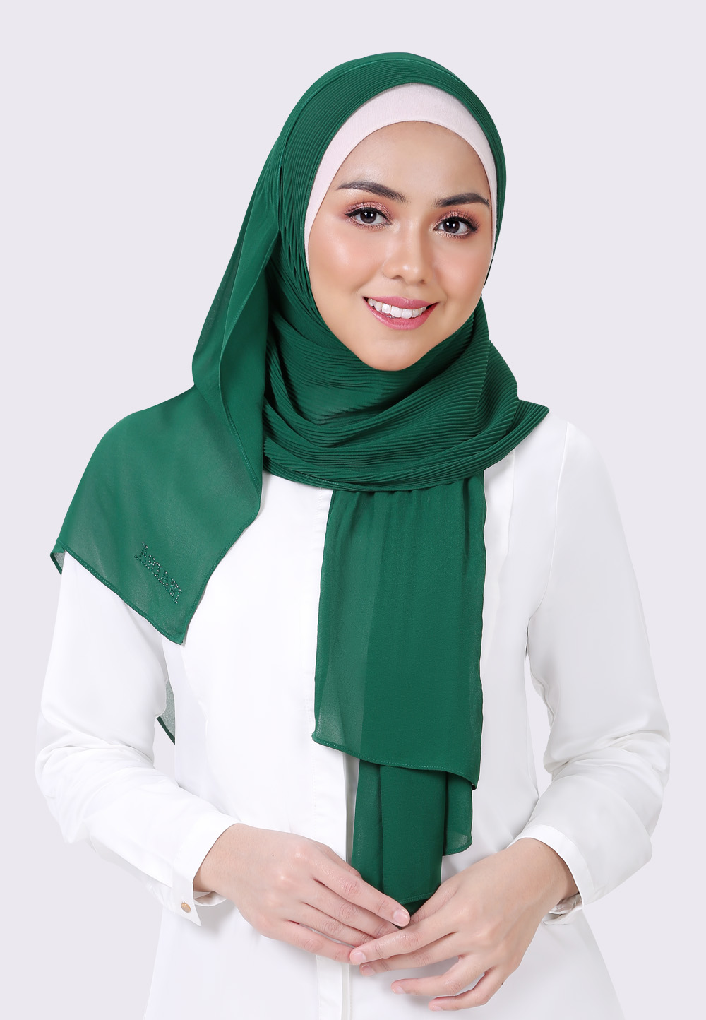 PRETTY PLEATS FULL PLAIN IN DARK GREEN