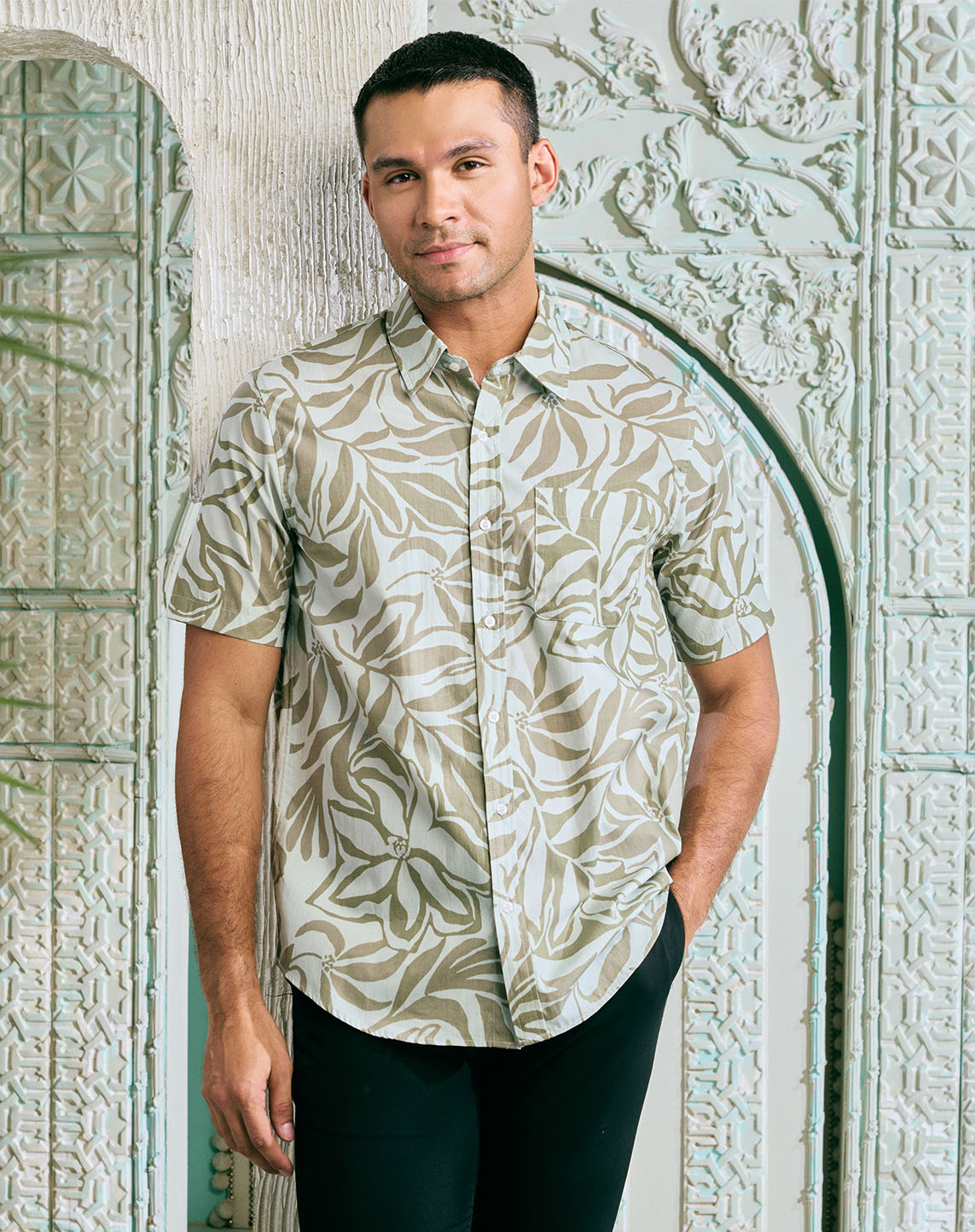 ZAYD SHIRT IN CELEDON GREEN