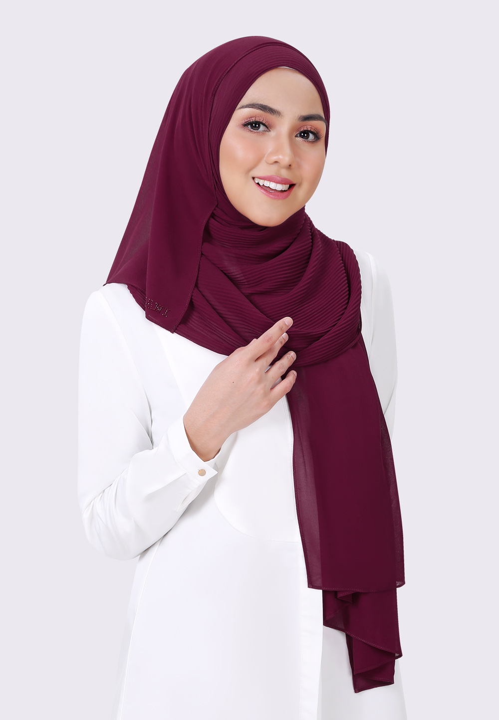 PRETTY PLEATS FULL PLAIN IN MAGENTA