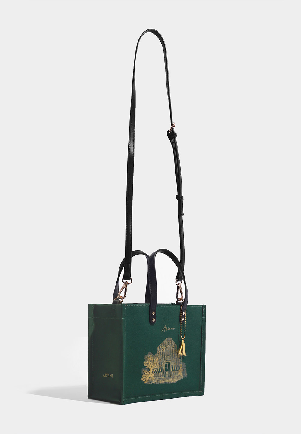 FACADE TOTE BAG MINI IN ROYAL GREEN