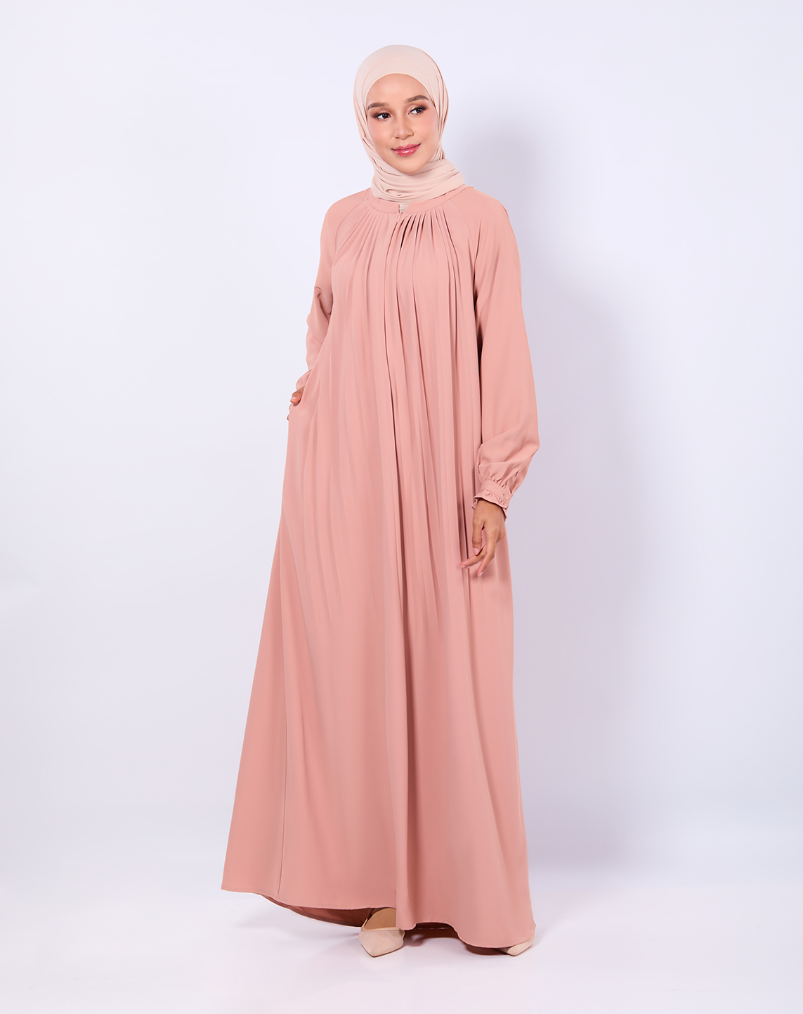 SAIHA JUBAH IN PEACH