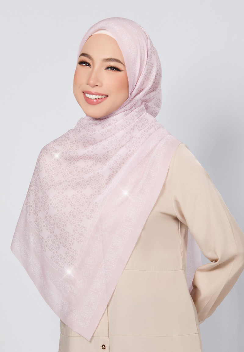 SHAWL VIOLA VOILE PRINTED LASERCUT DIAMOND