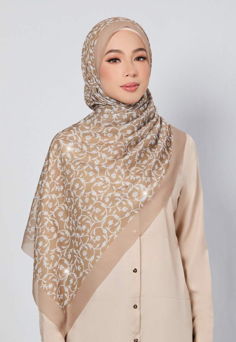 SHAWL DULCE VOILE PRINTED LASERCUT DIAMOND