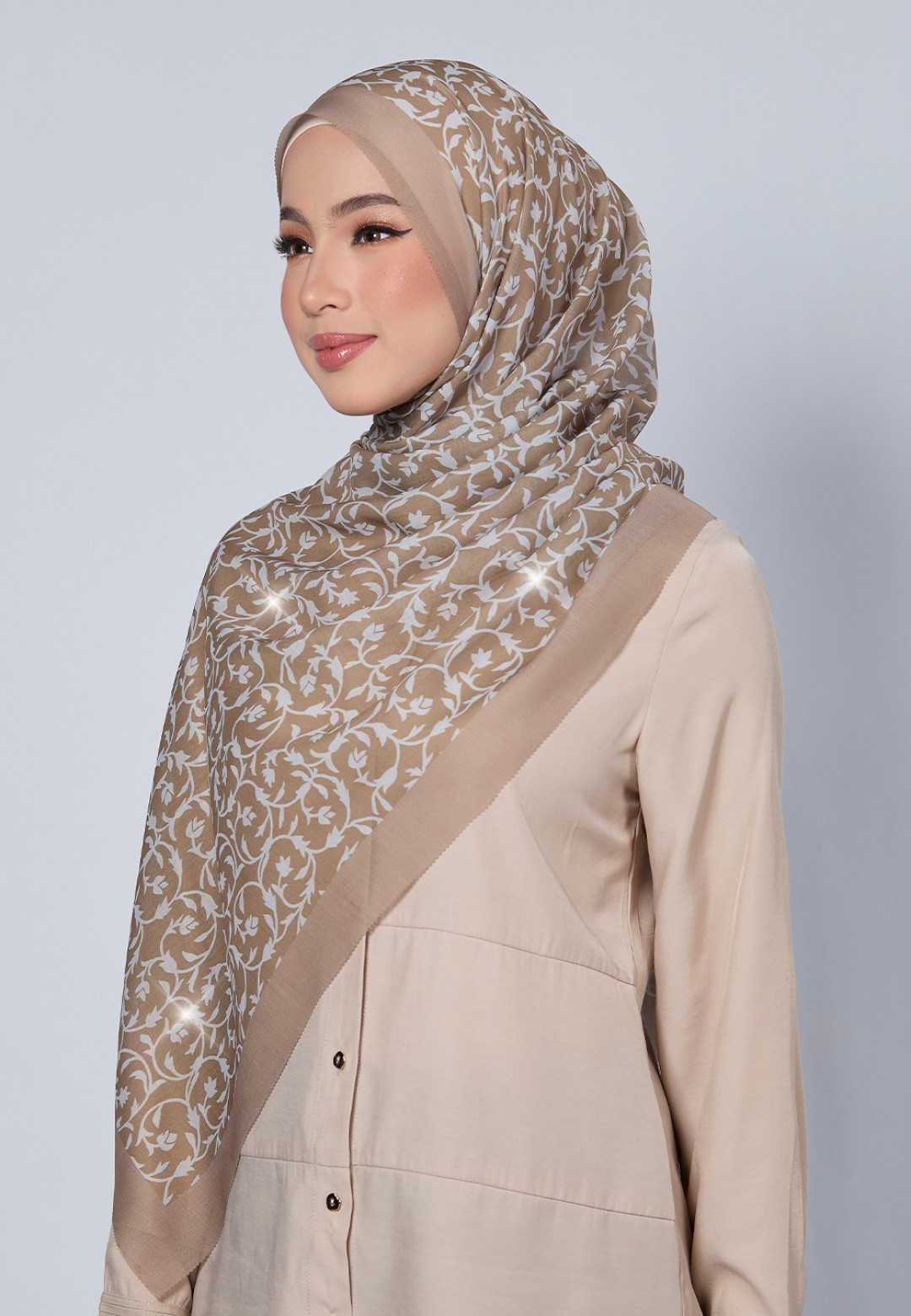 SHAWL DULCE VOILE PRINTED LASERCUT DIAMOND