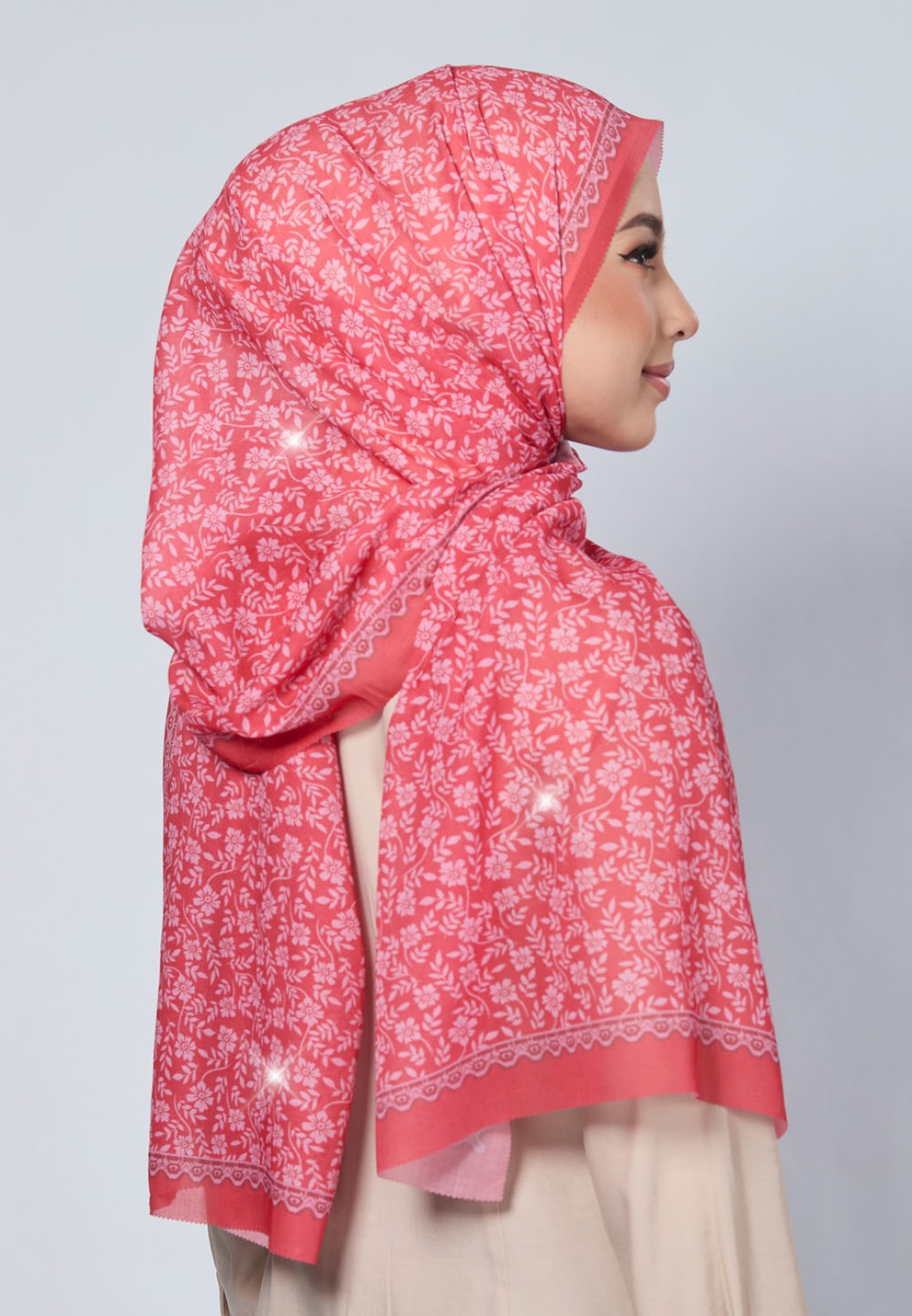SHAWL DALIA VOILE LASERCUT DIAMOND
