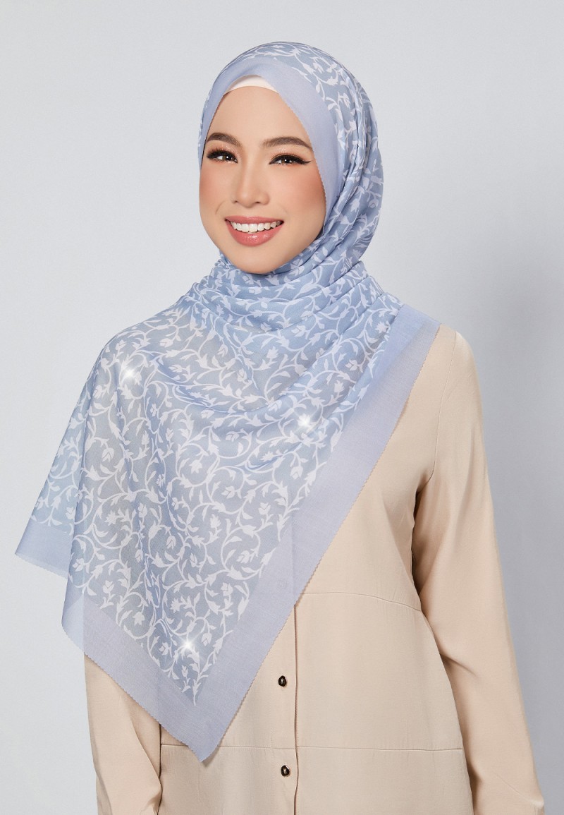 SHAWL DULCE VOILE PRINTED LASERCUT DIAMOND
