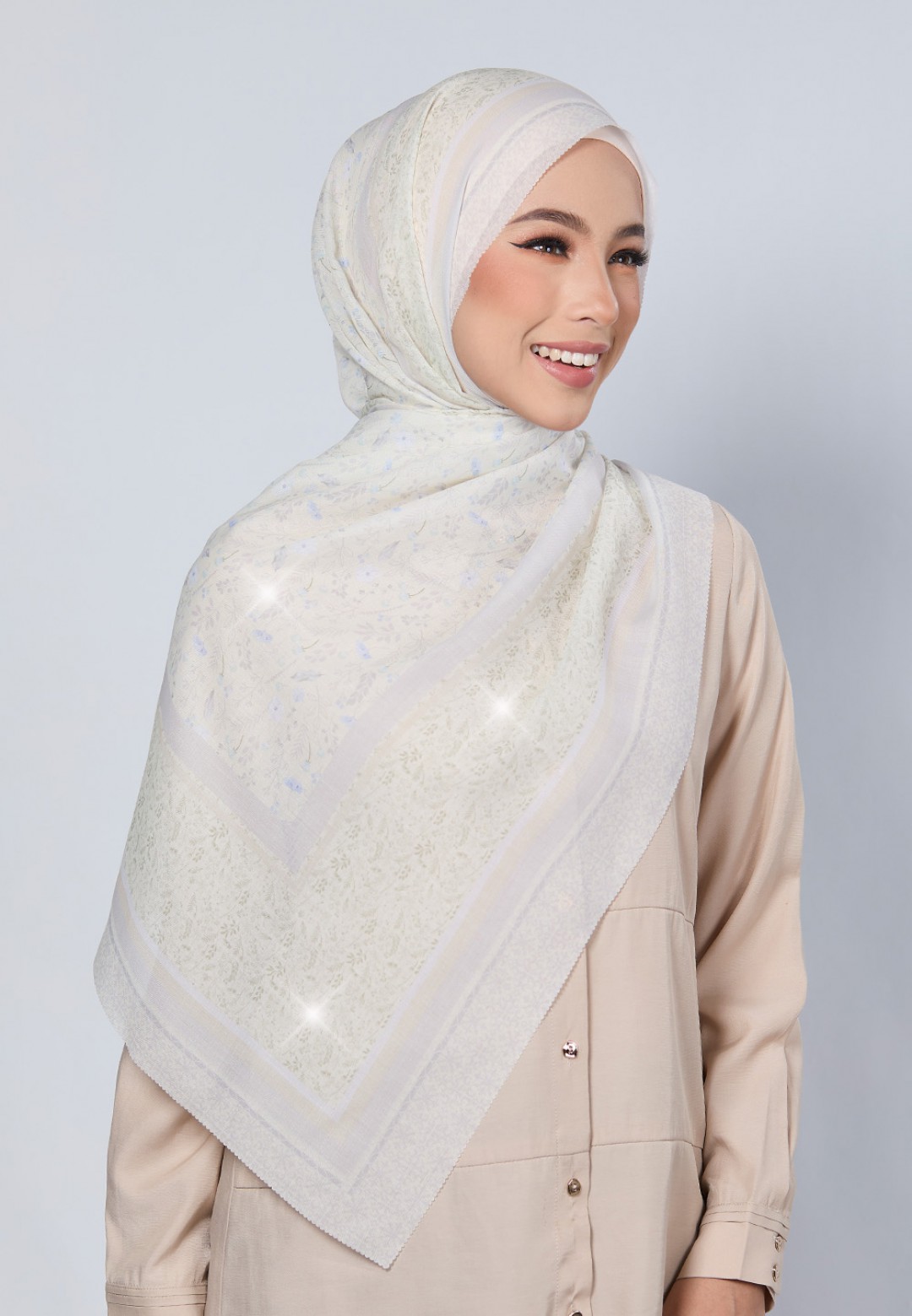 SHAWL LUNARIA VOILE LASERCUT DIAMOND