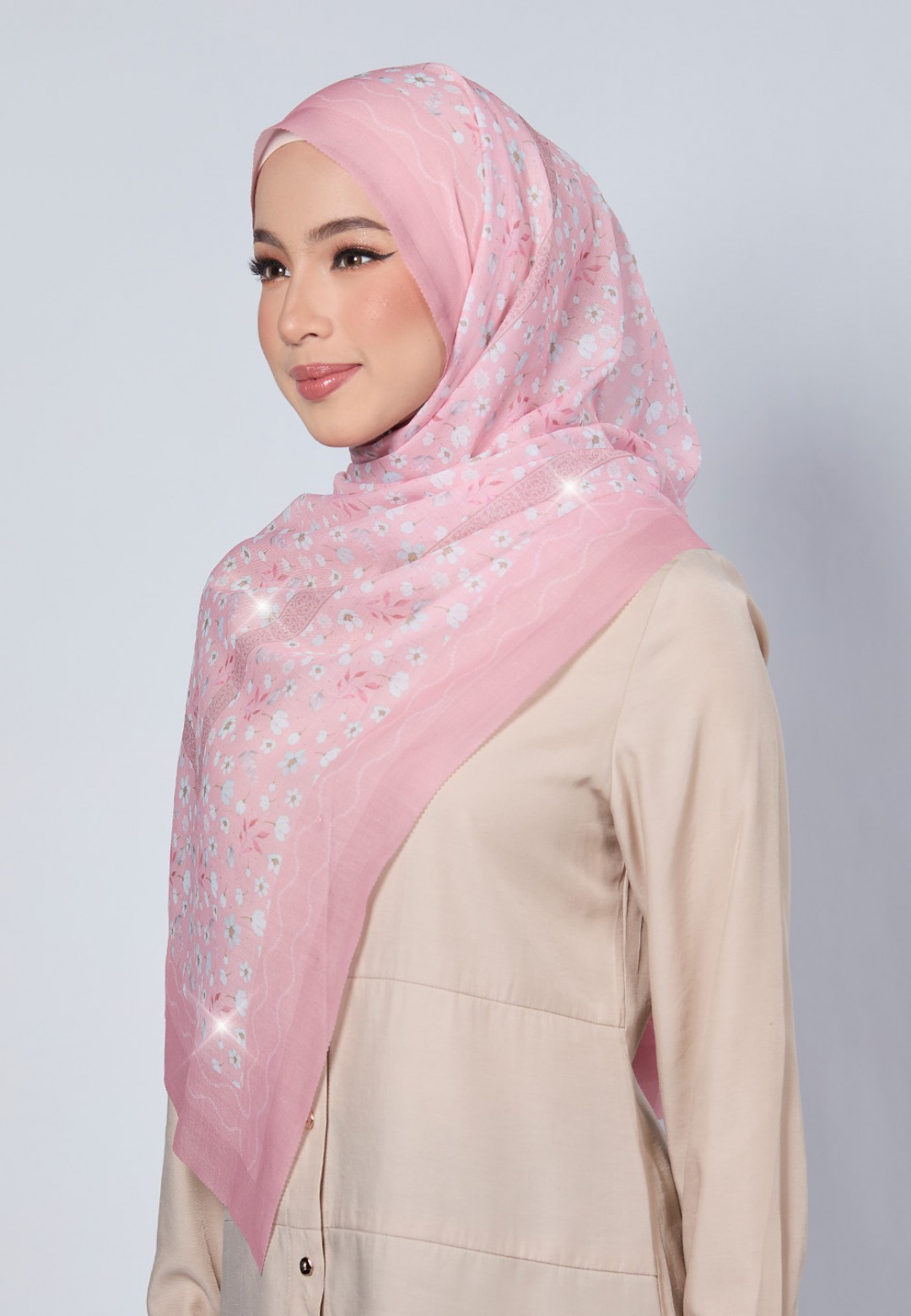 SHAWL CICELY VOILE PRINTED LASERCUT DIAMOND
