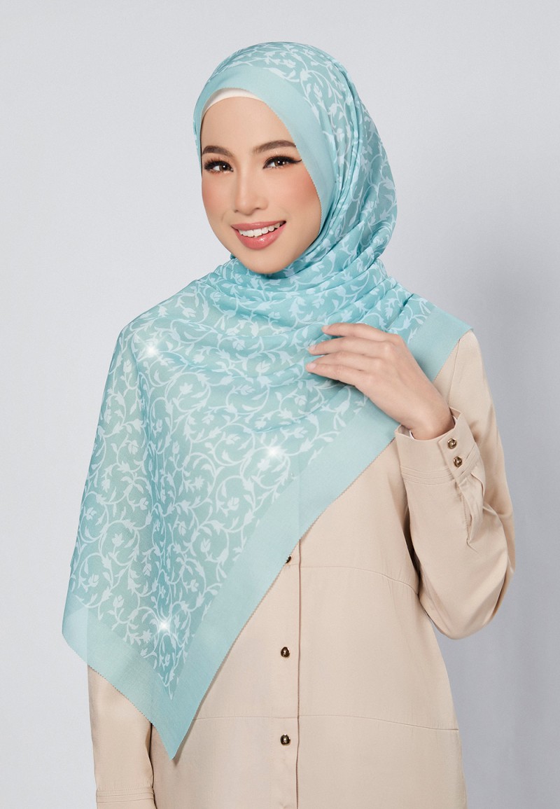 SHAWL DULCE VOILE PRINTED LASERCUT DIAMOND