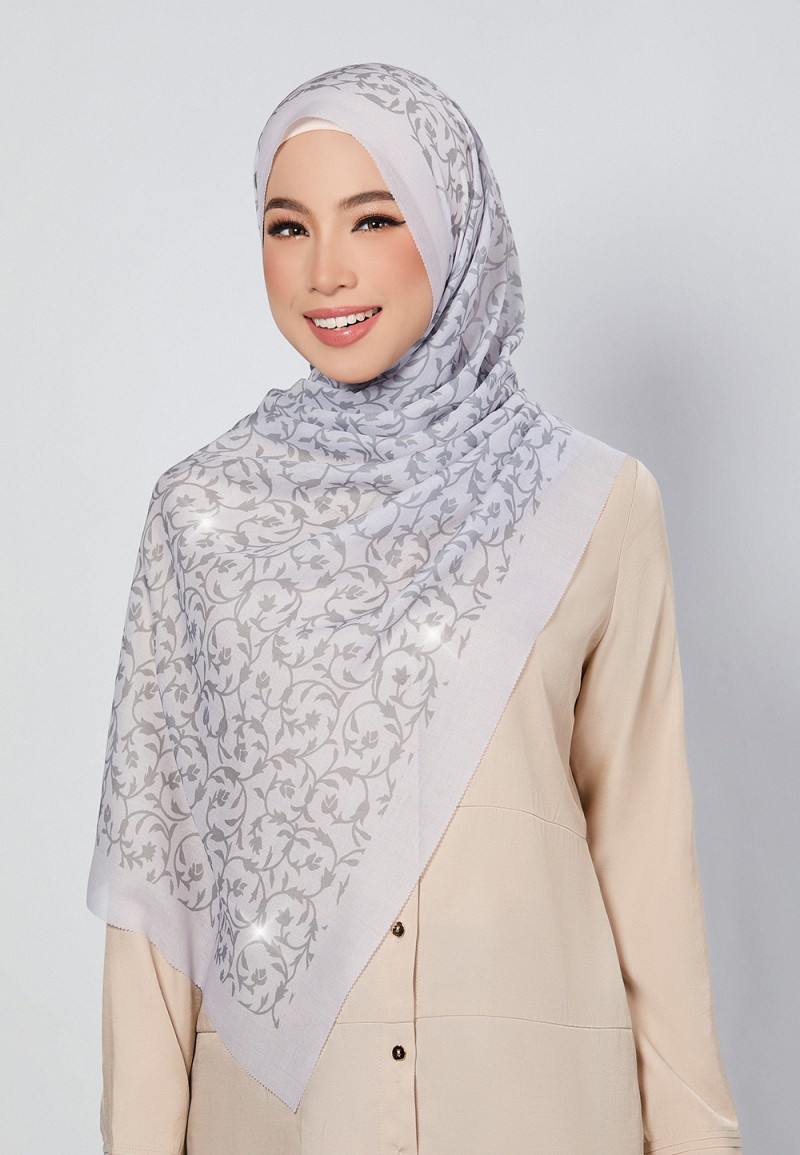 SHAWL DULCE VOILE PRINTED LASERCUT DIAMOND