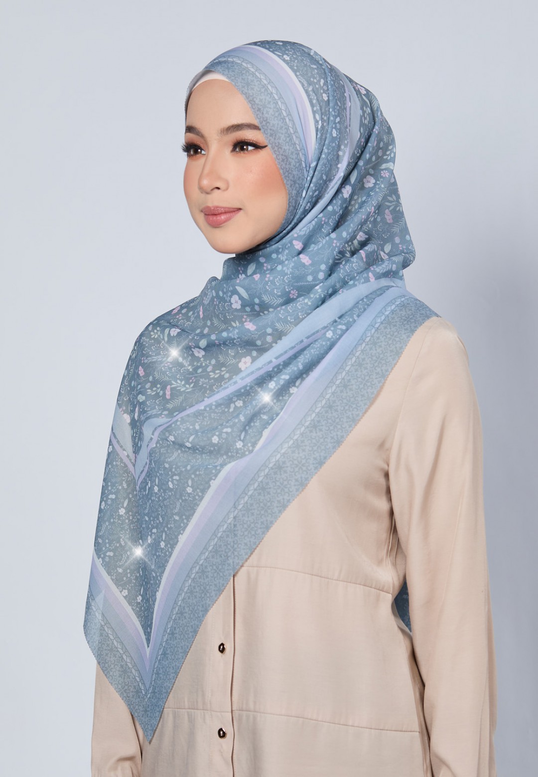 SHAWL LUNARIA VOILE LASERCUT DIAMOND