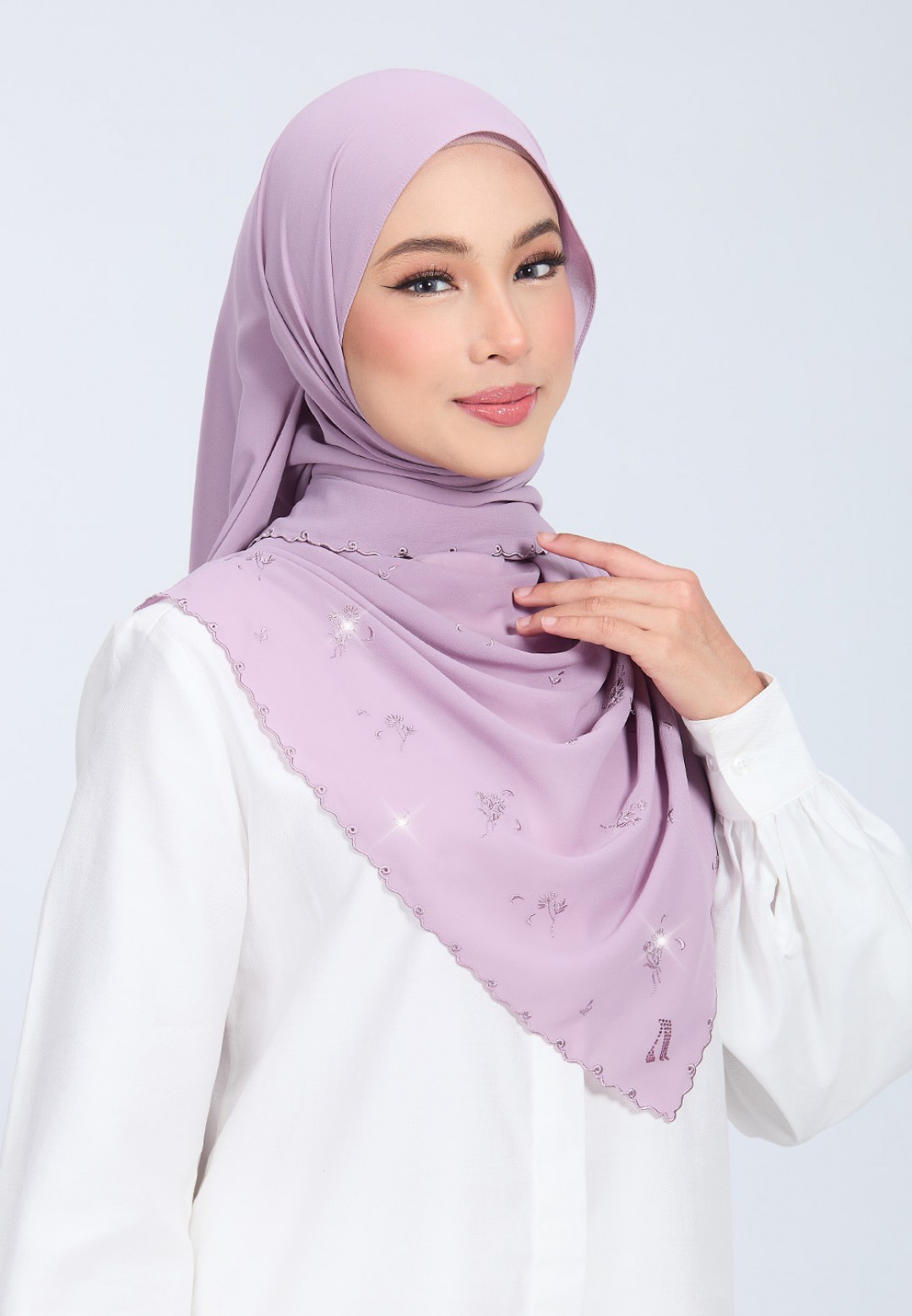 SHAWL SNOWVINE PLAIN  EMBROIDERY DIAMOND