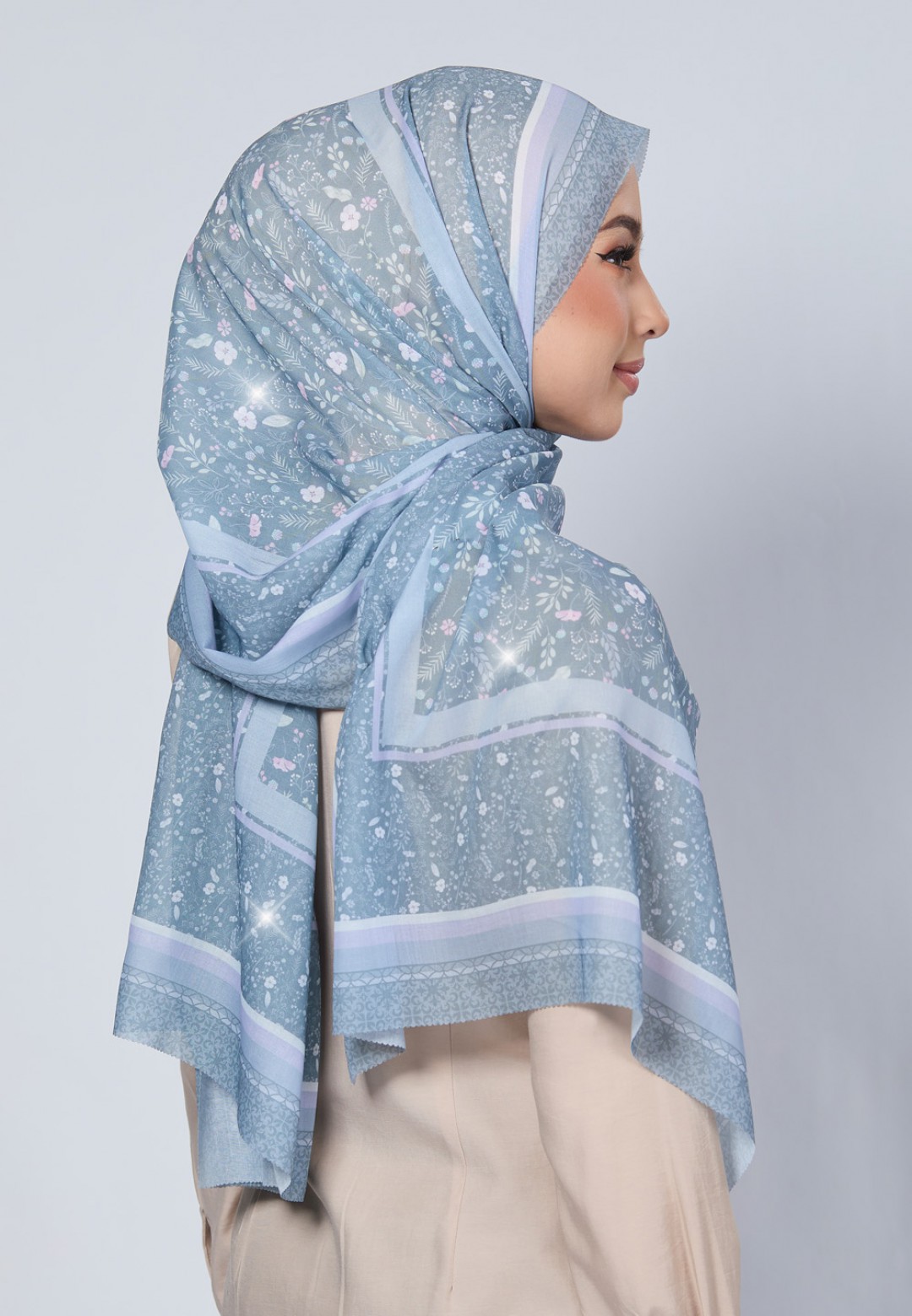 SHAWL LUNARIA VOILE LASERCUT DIAMOND