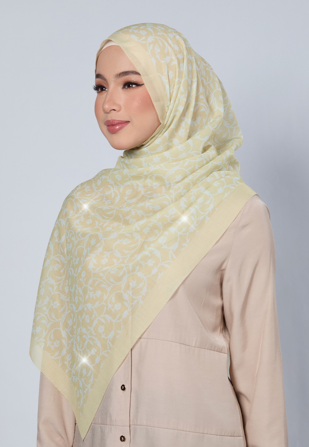 SHAWL DULCE VOILE PRINTED LASERCUT DIAMOND