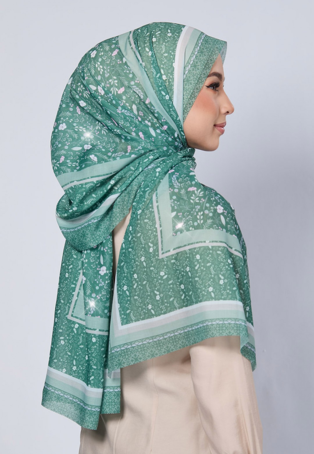 SHAWL LUNARIA VOILE LASERCUT DIAMOND