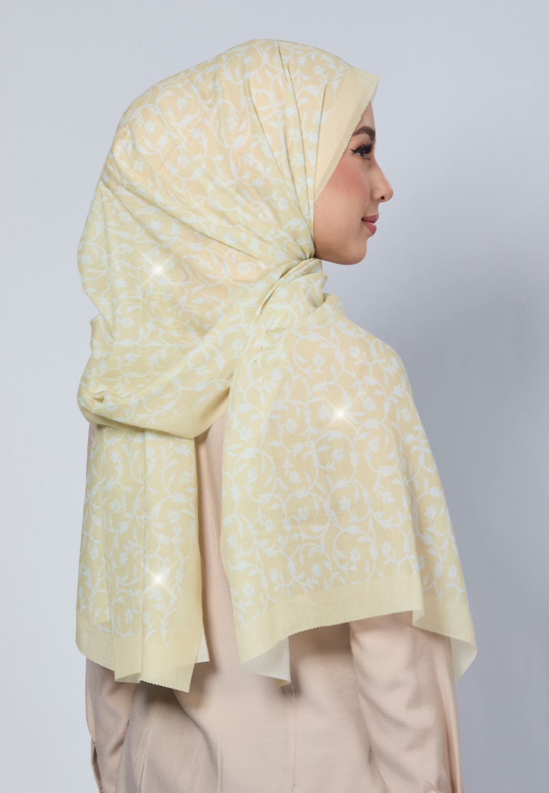 SHAWL DULCE VOILE PRINTED LASERCUT DIAMOND