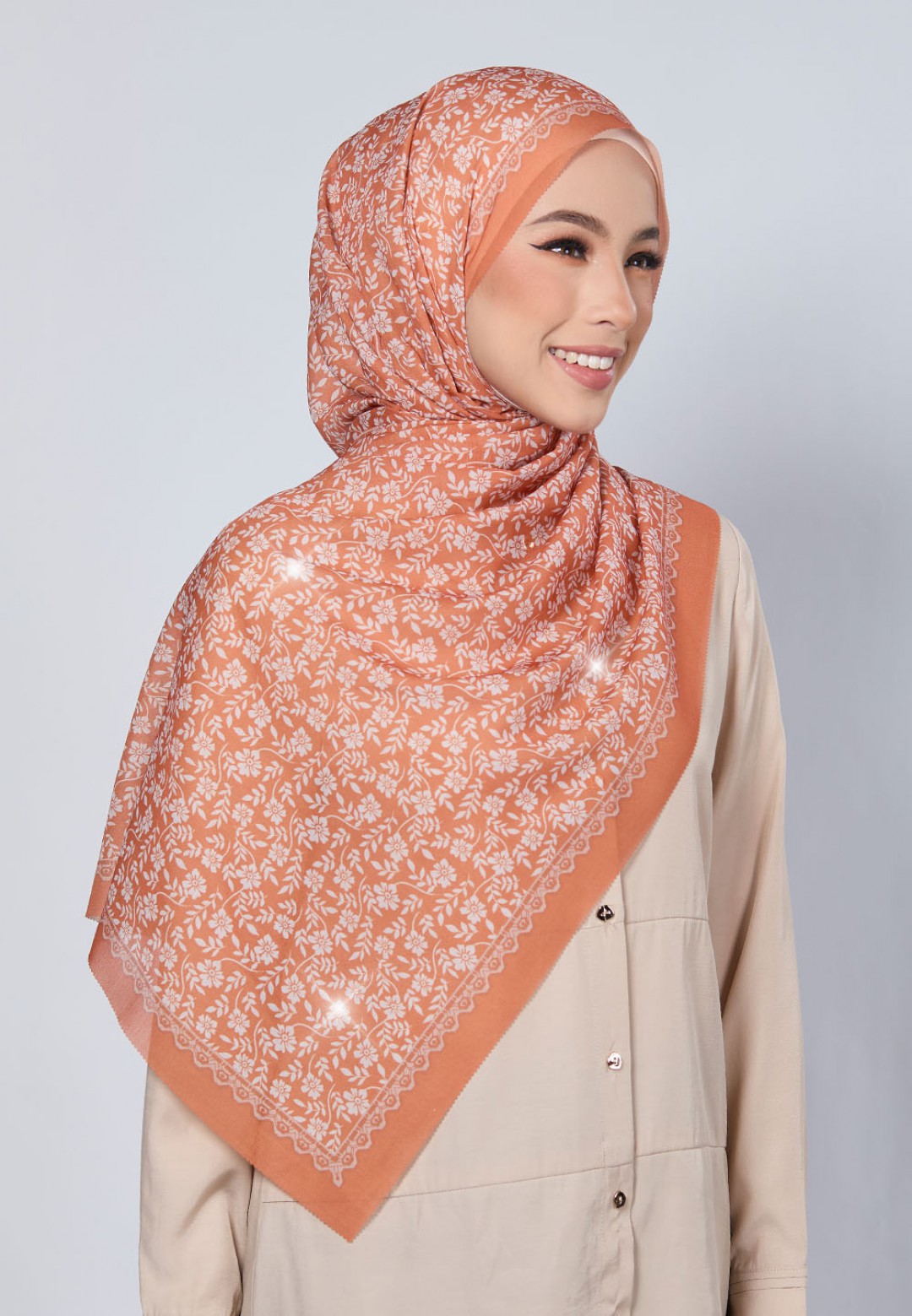 SHAWL DALIA VOILE LASERCUT DIAMOND