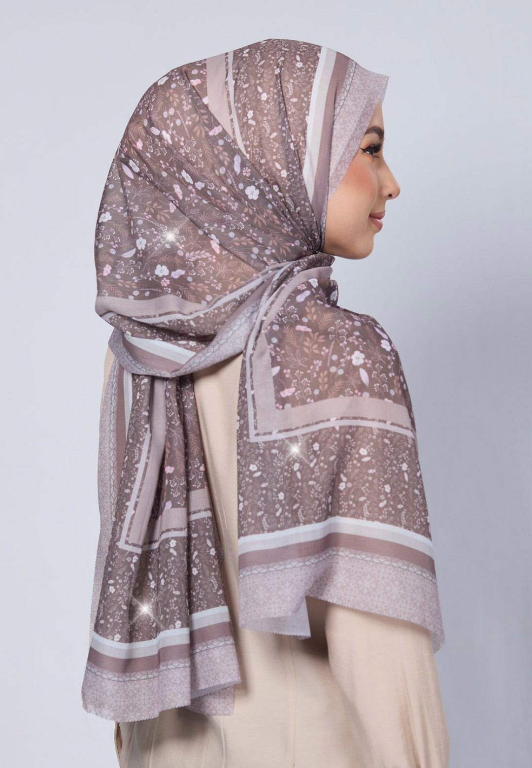 SHAWL LUNARIA VOILE LASERCUT DIAMOND