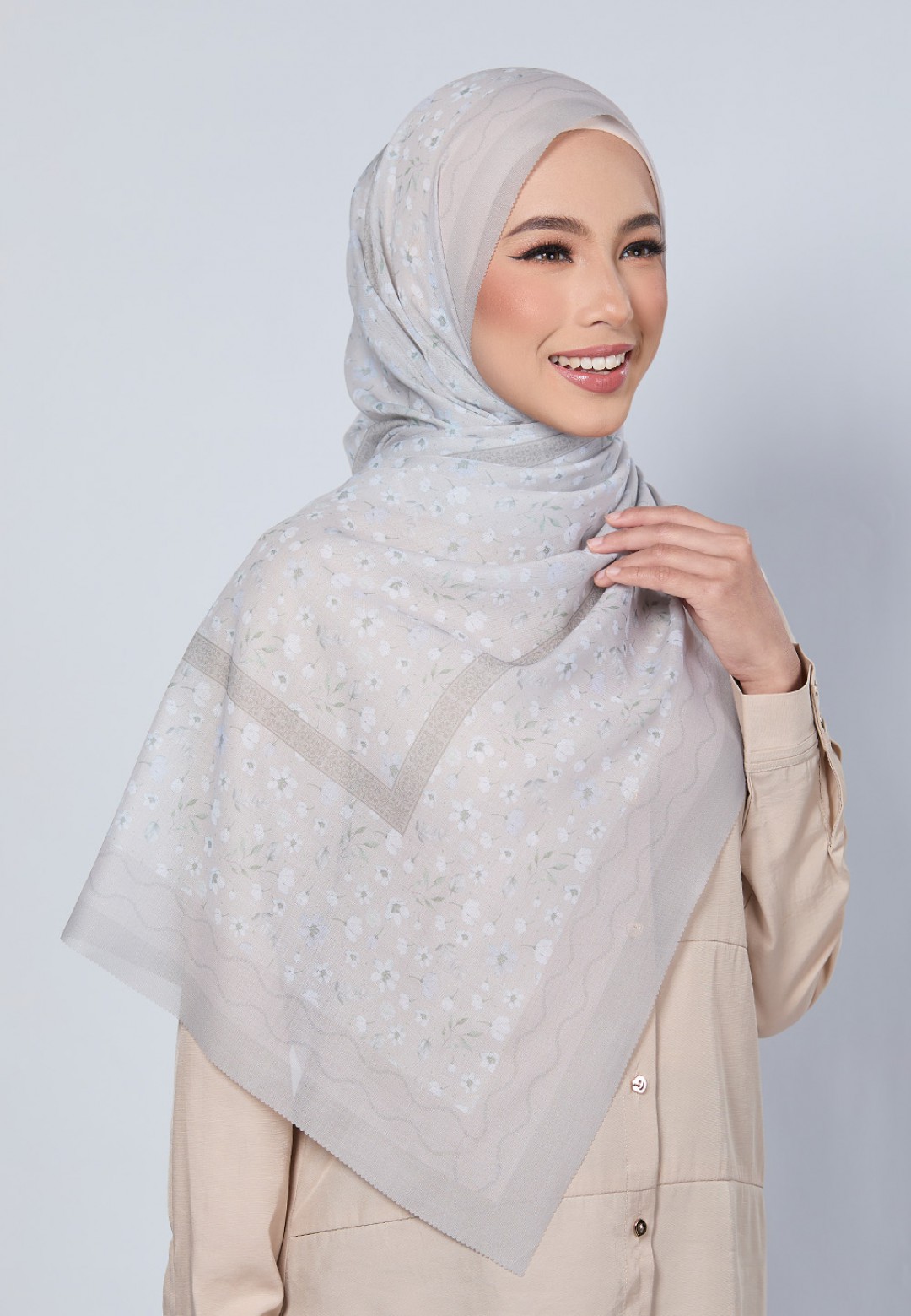SHAWL CICELY VOILE PRINTED LASERCUT