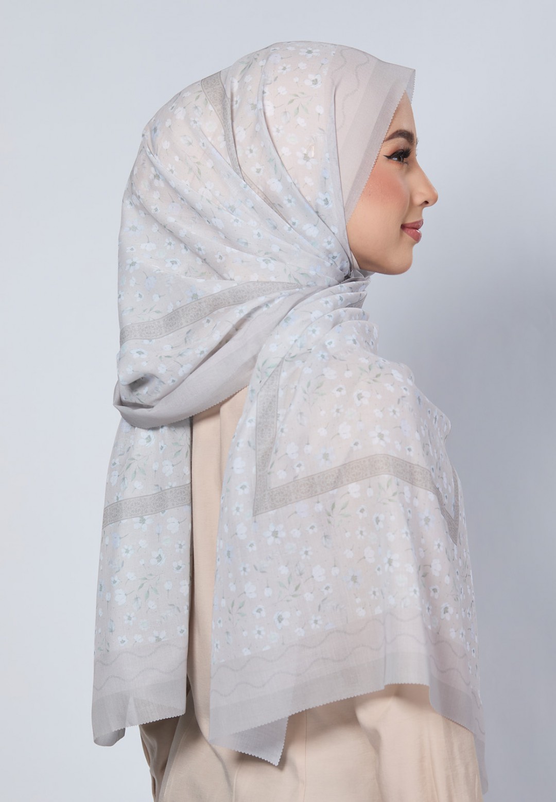SHAWL CICELY VOILE PRINTED LASERCUT