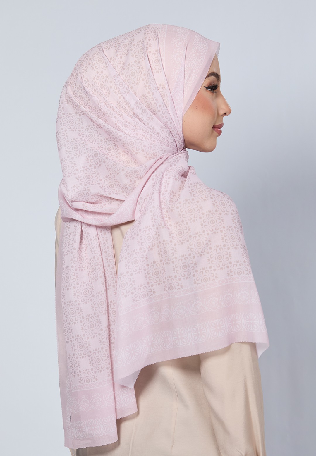 SHAWL VIOLA VOILE PRINTED LASERCUT