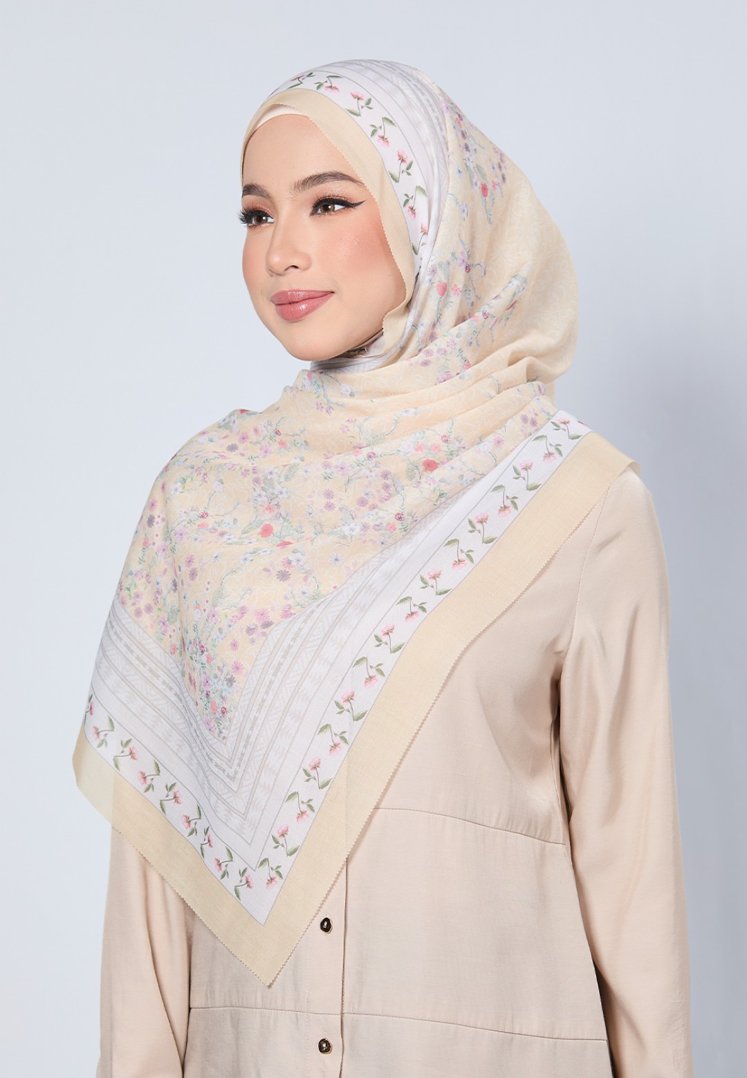 SHAWL NERIDA VOILE PRINTED LASERCUT