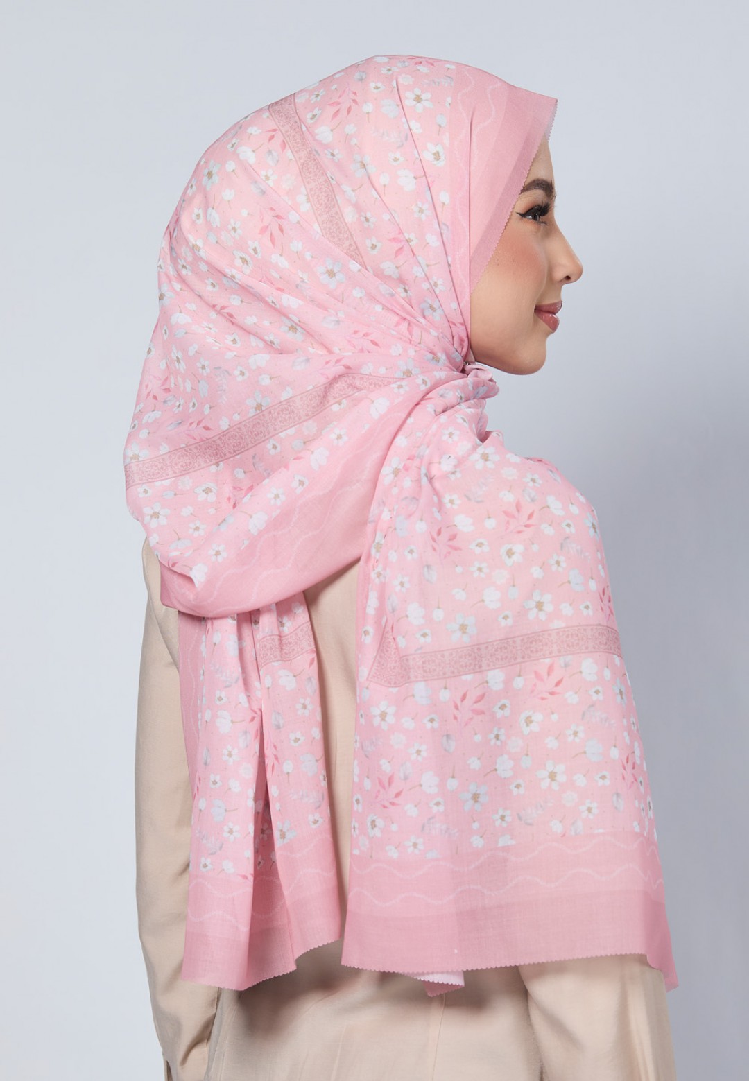 SHAWL CICELY VOILE PRINTED LASERCUT