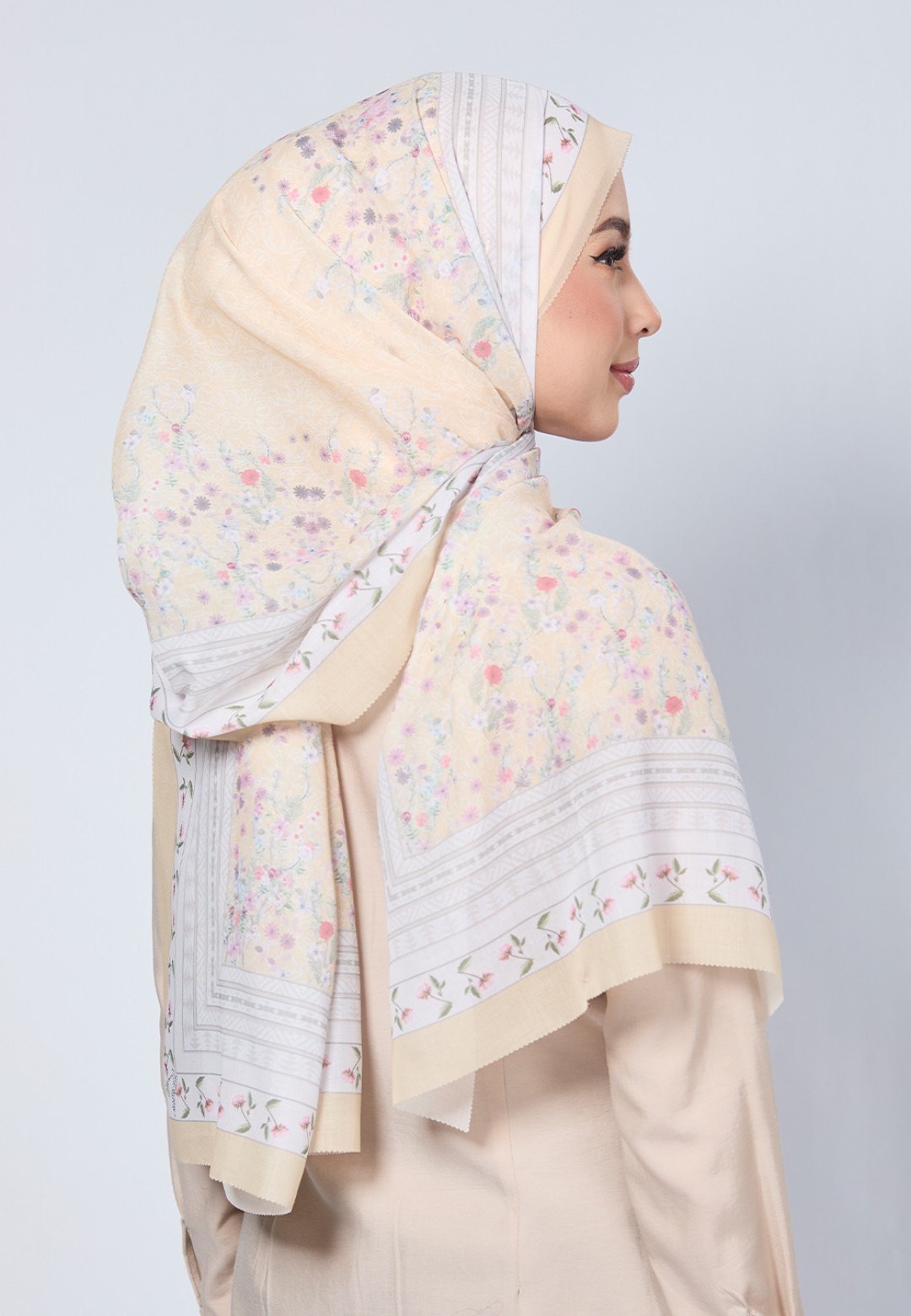 SHAWL NERIDA VOILE PRINTED LASERCUT