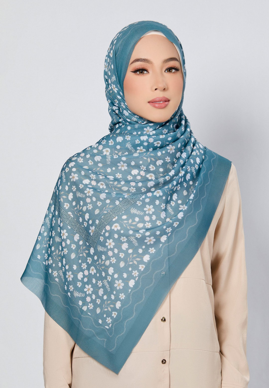 SHAWL CICELY VOILE PRINTED LASERCUT