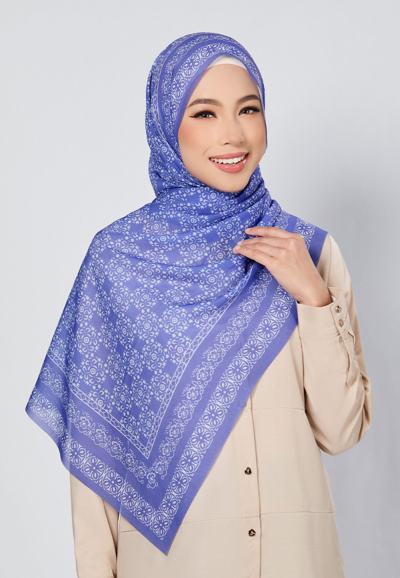 SHAWL VIOLA VOILE PRINTED LASERCUT
