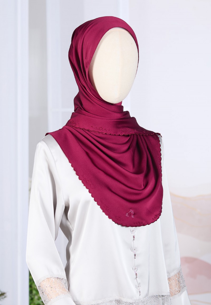 SHAWL AZURE PLAIN EMBROIDERY