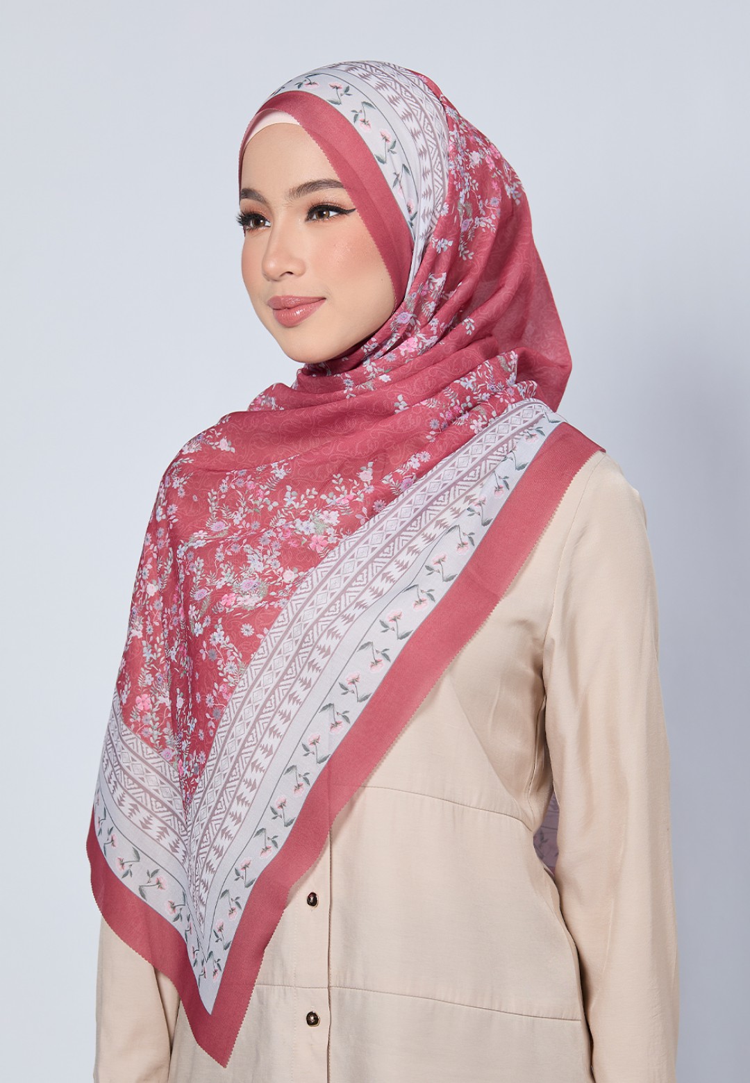 SHAWL NERIDA VOILE PRINTED LASERCUT
