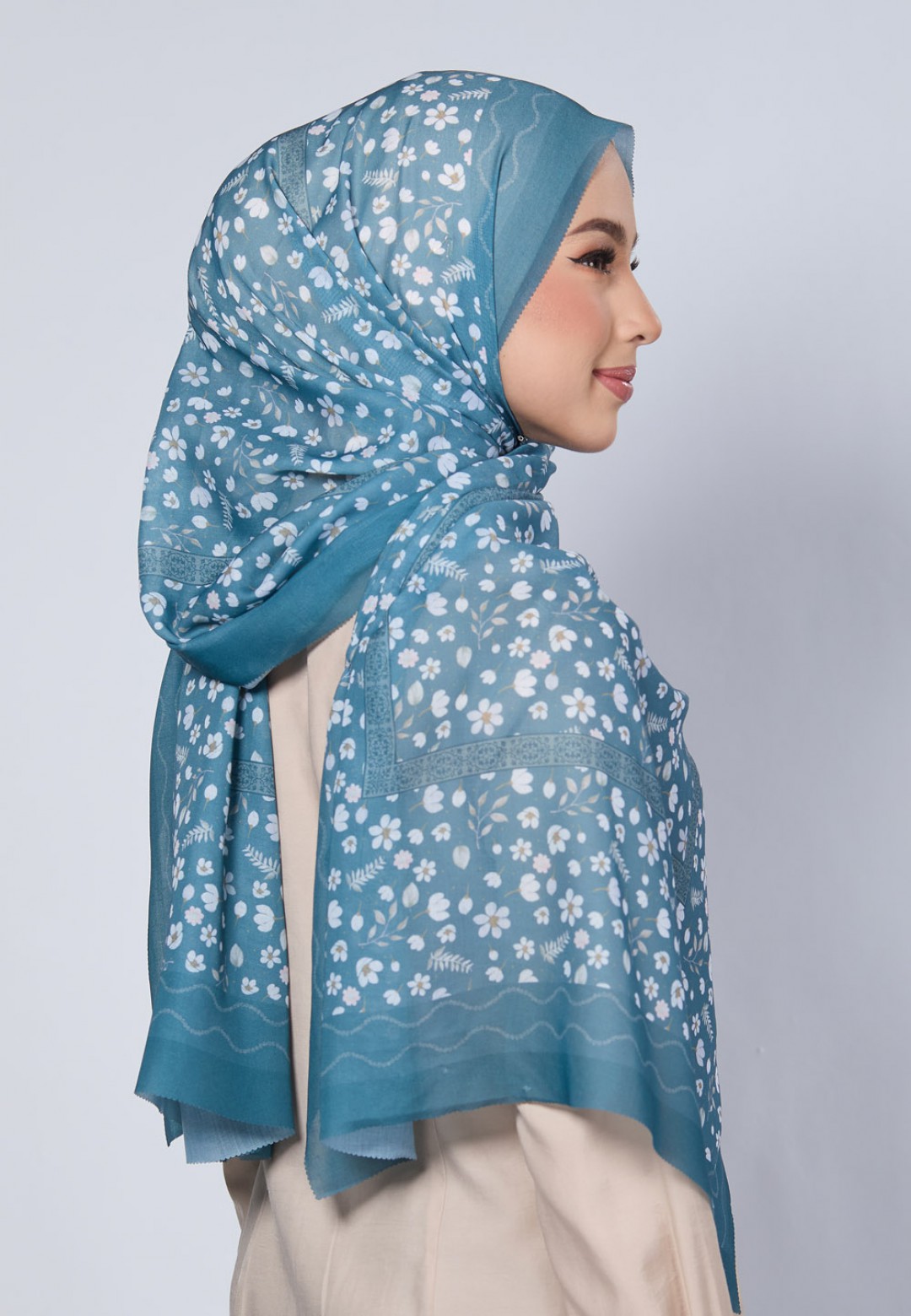 SHAWL CICELY VOILE PRINTED LASERCUT