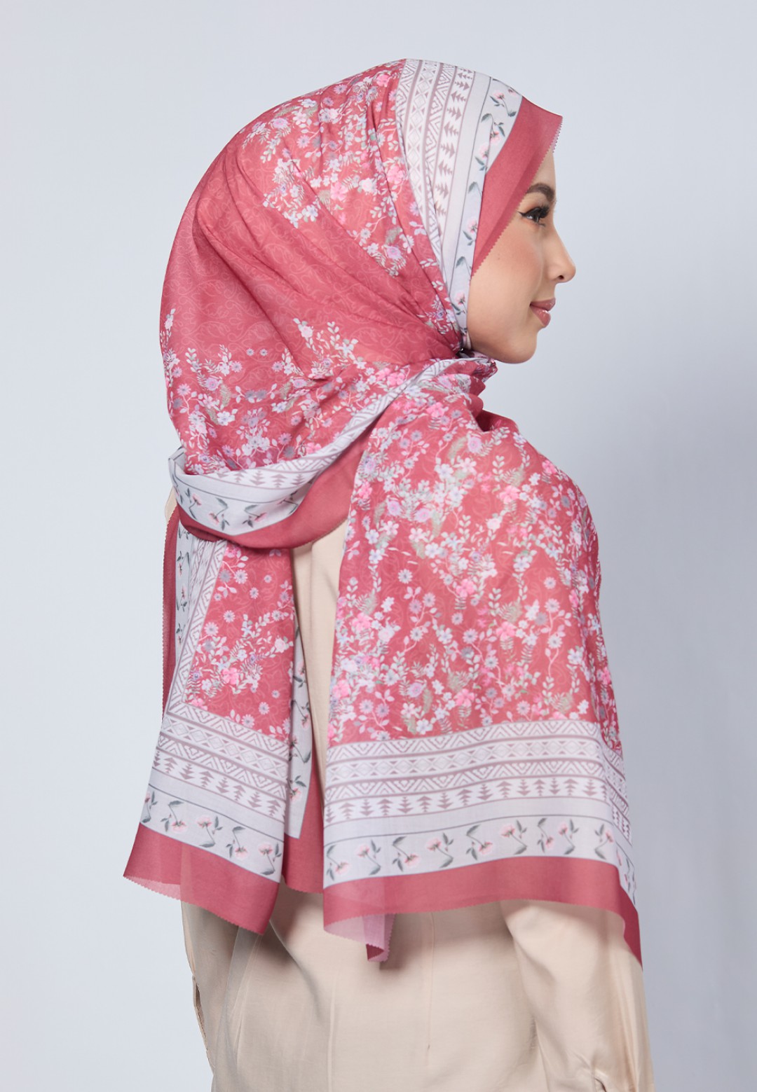 SHAWL NERIDA VOILE PRINTED LASERCUT