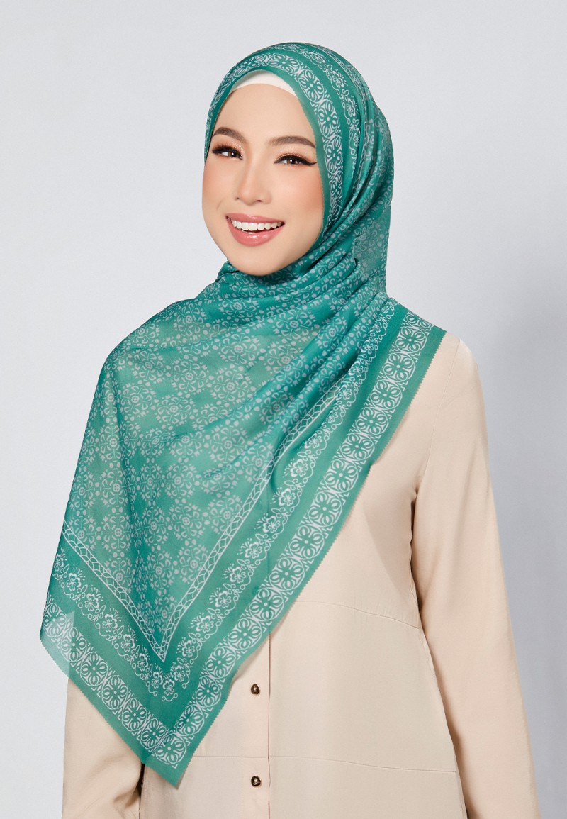 SHAWL VIOLA VOILE PRINTED LASERCUT