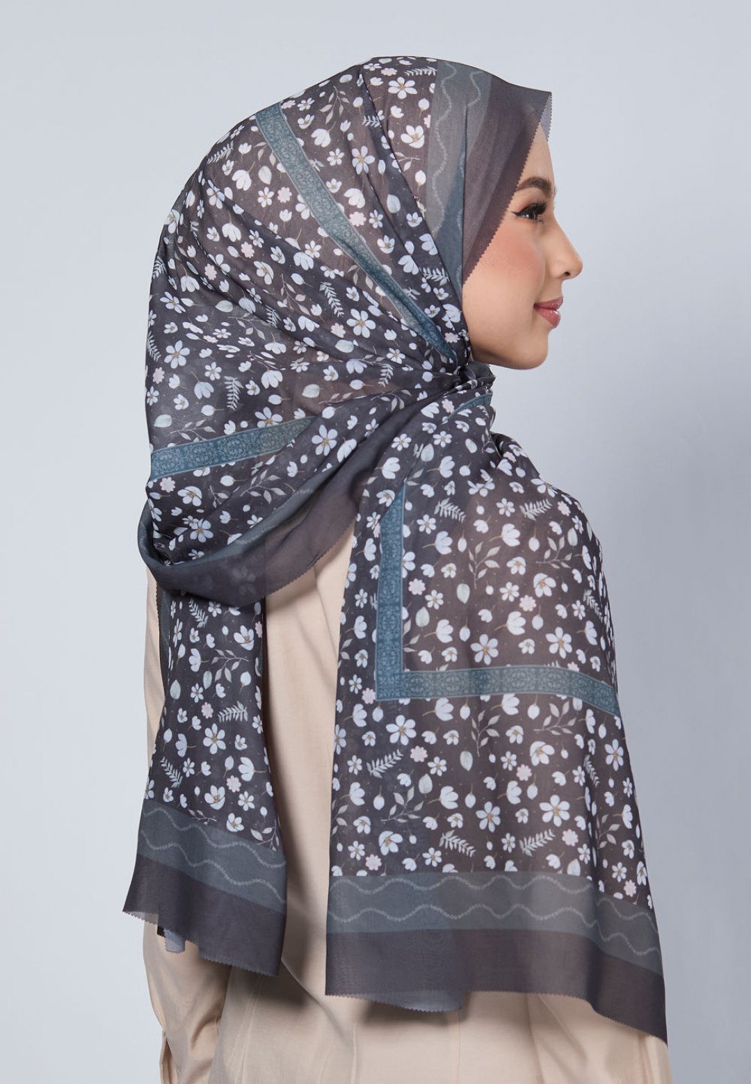 SHAWL CICELY VOILE PRINTED LASERCUT
