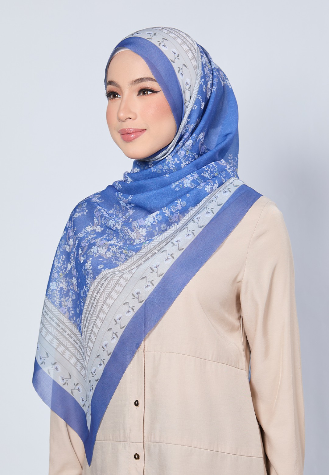 SHAWL NERIDA VOILE PRINTED LASERCUT
