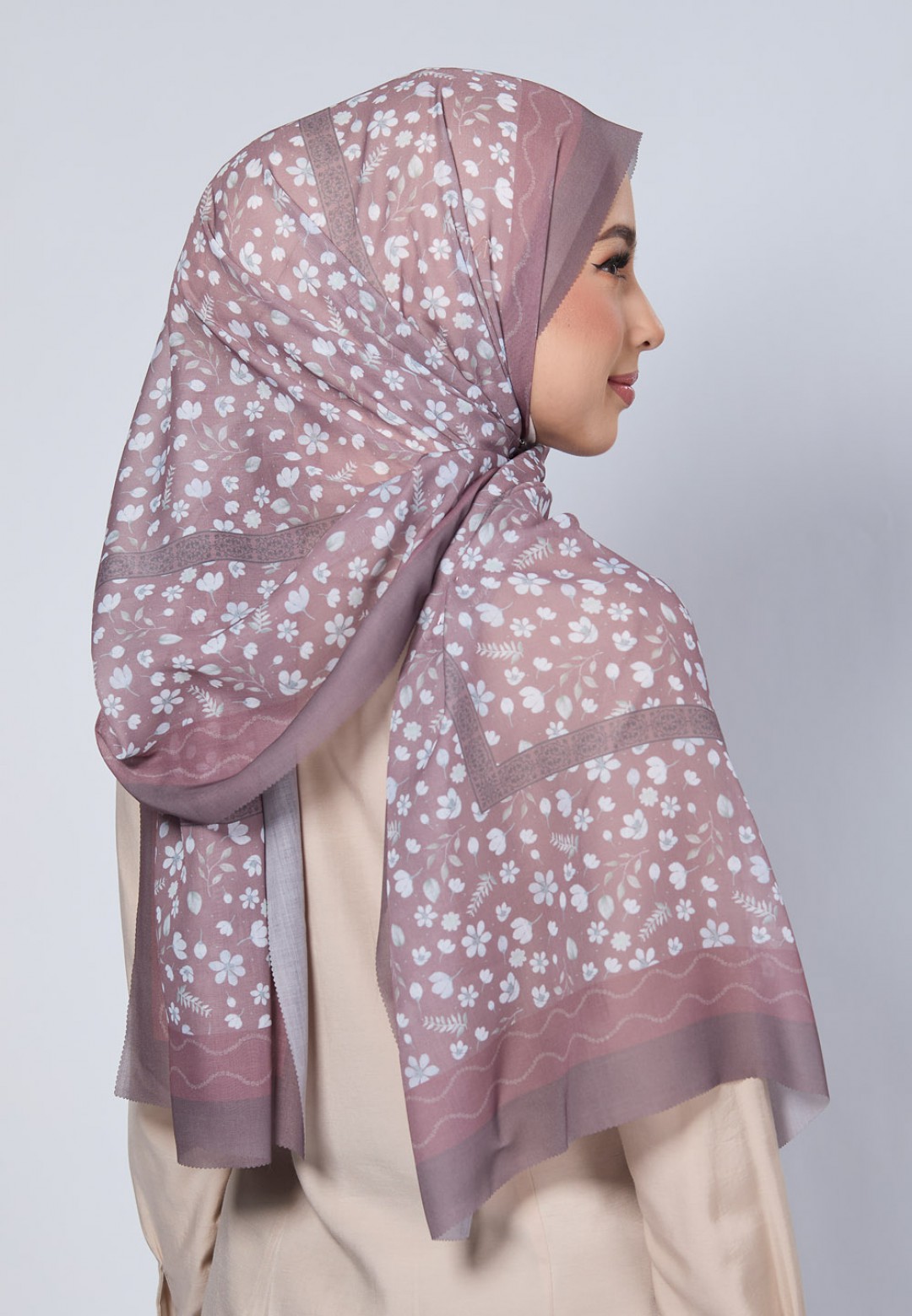 SHAWL CICELY VOILE PRINTED LASERCUT