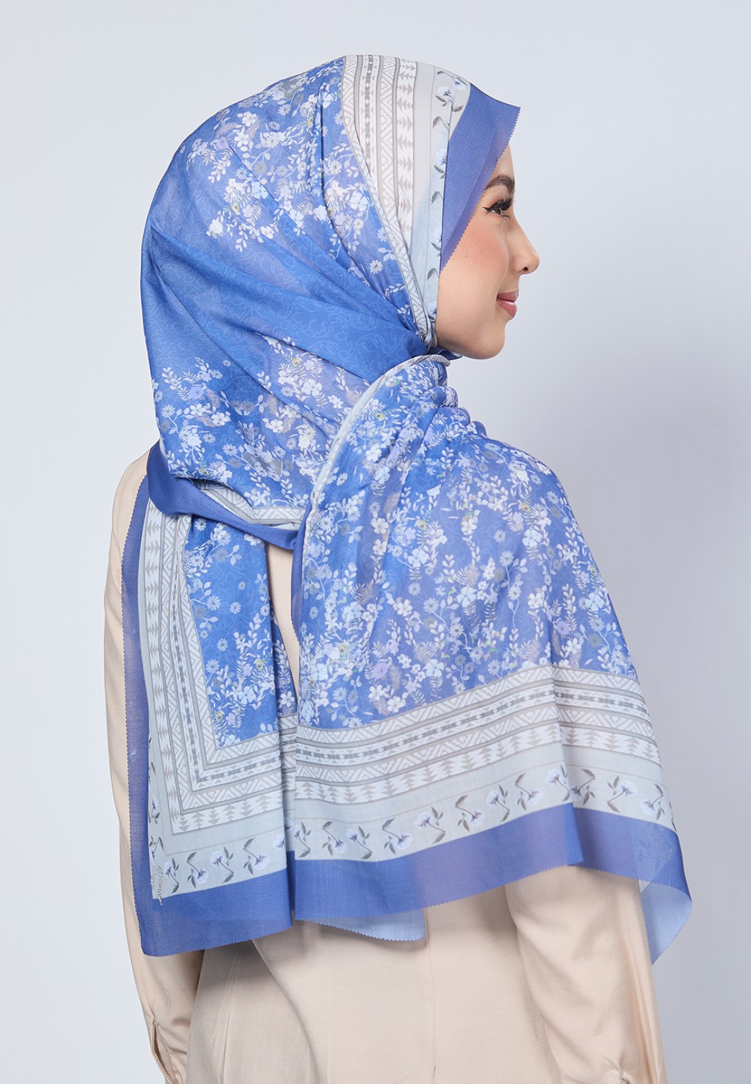 SHAWL NERIDA VOILE PRINTED LASERCUT