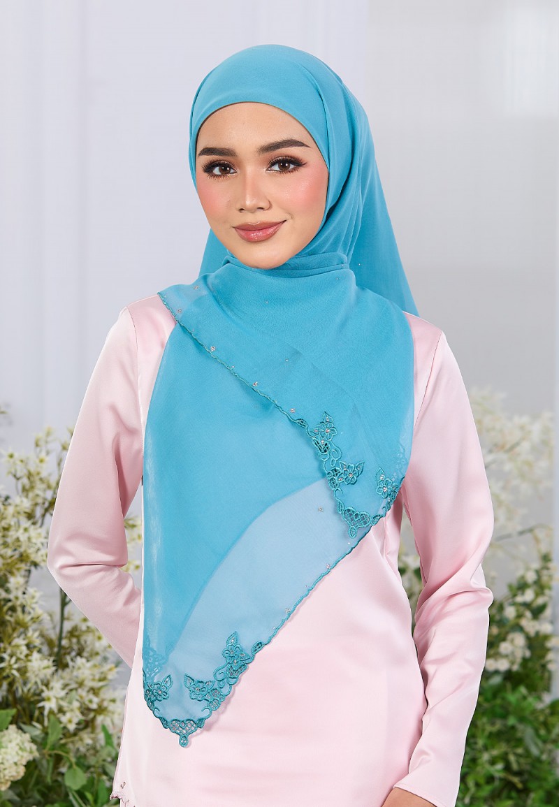 SQ VELOUR ROSE VOILE EMBROIDERY DIAMOND