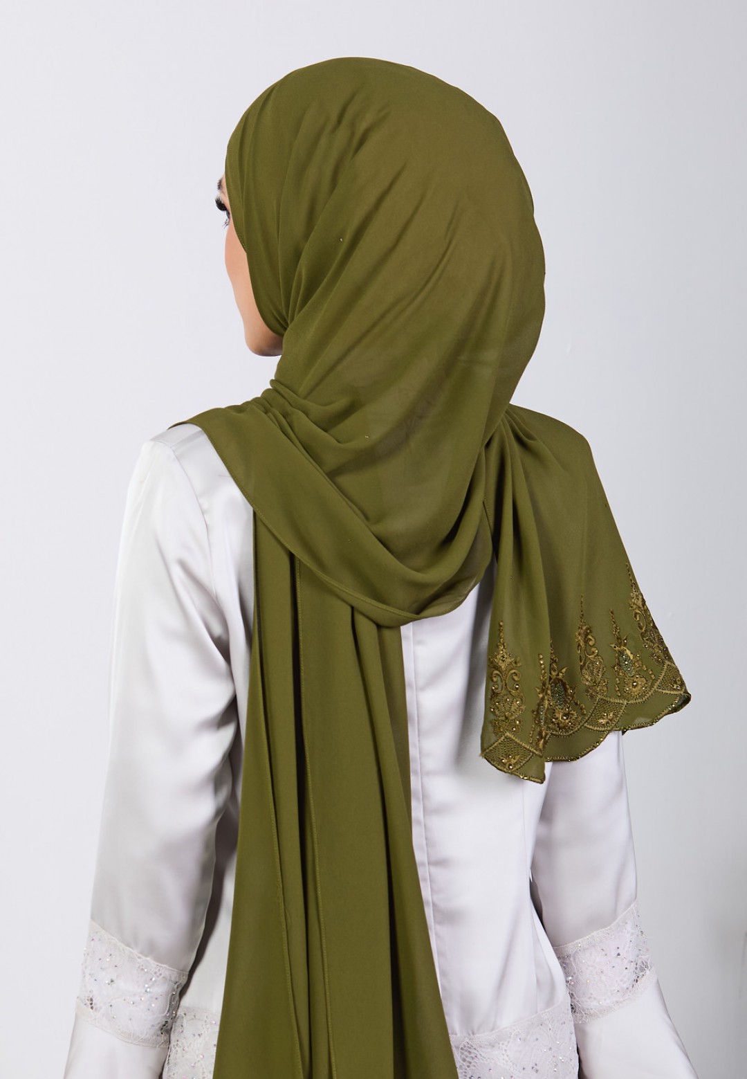 SHAWL NABIELAH PLAIN EMBROIDERY DIAMOND
