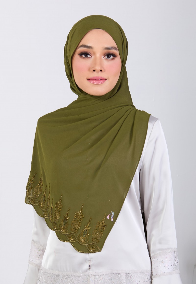 SHAWL NABIELAH PLAIN EMBROIDERY DIAMOND