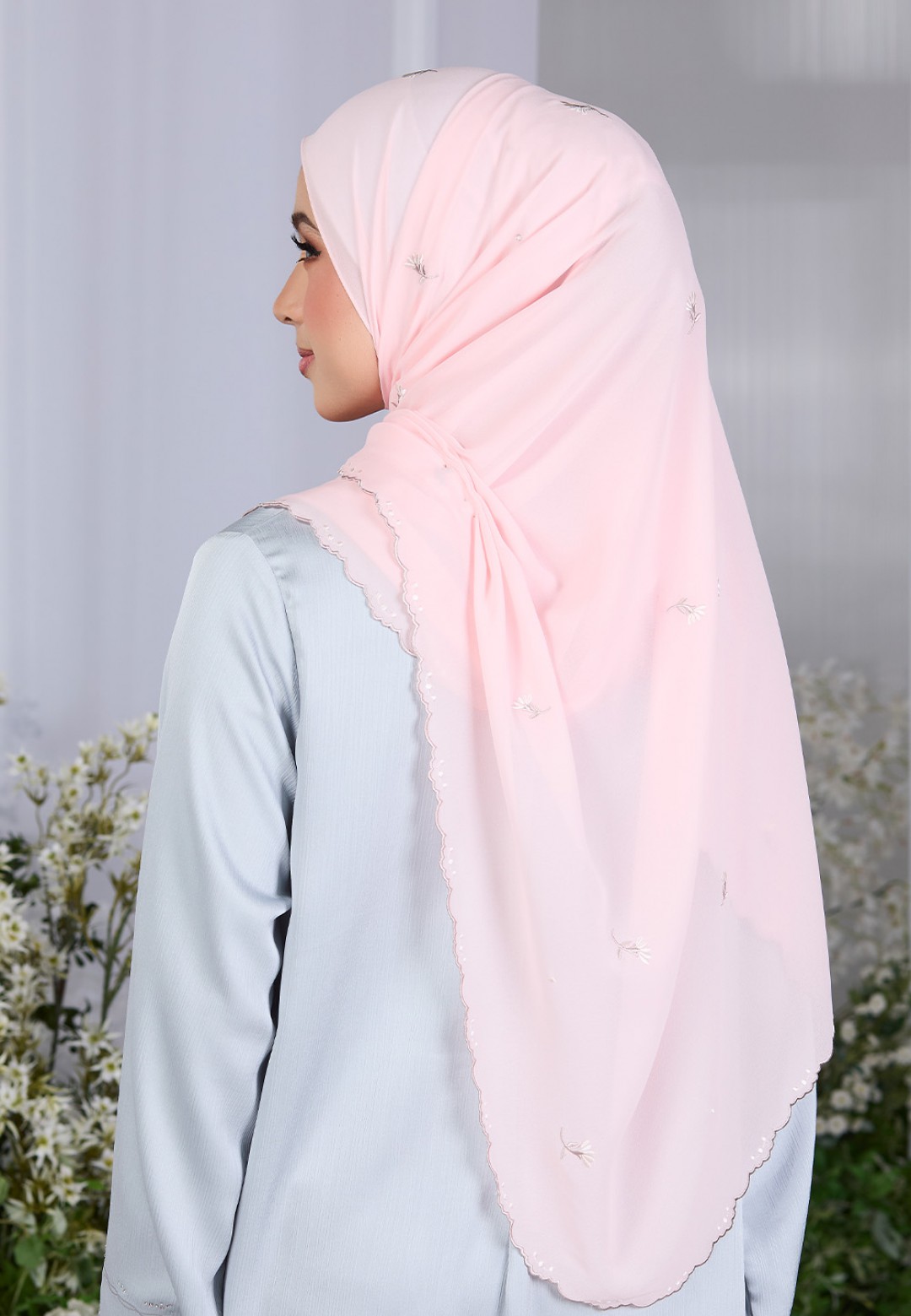 SHAWL FIORE PLAIN EMBROIDERY