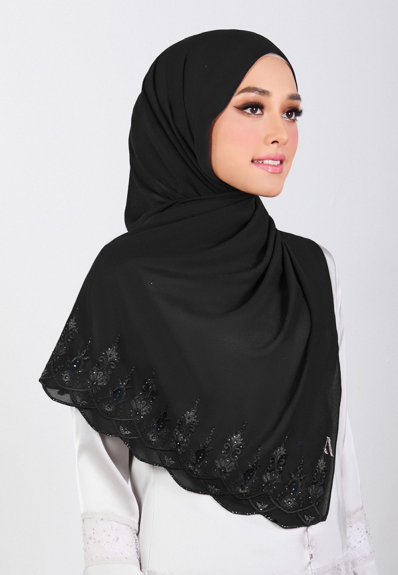 SHAWL NABIELAH PLAIN EMBROIDERY DIAMOND