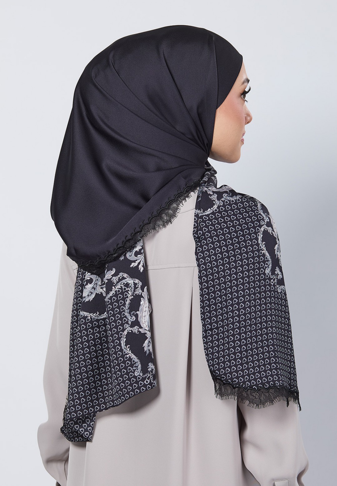 SHAWL WAYLA PRINTED WITH LACE