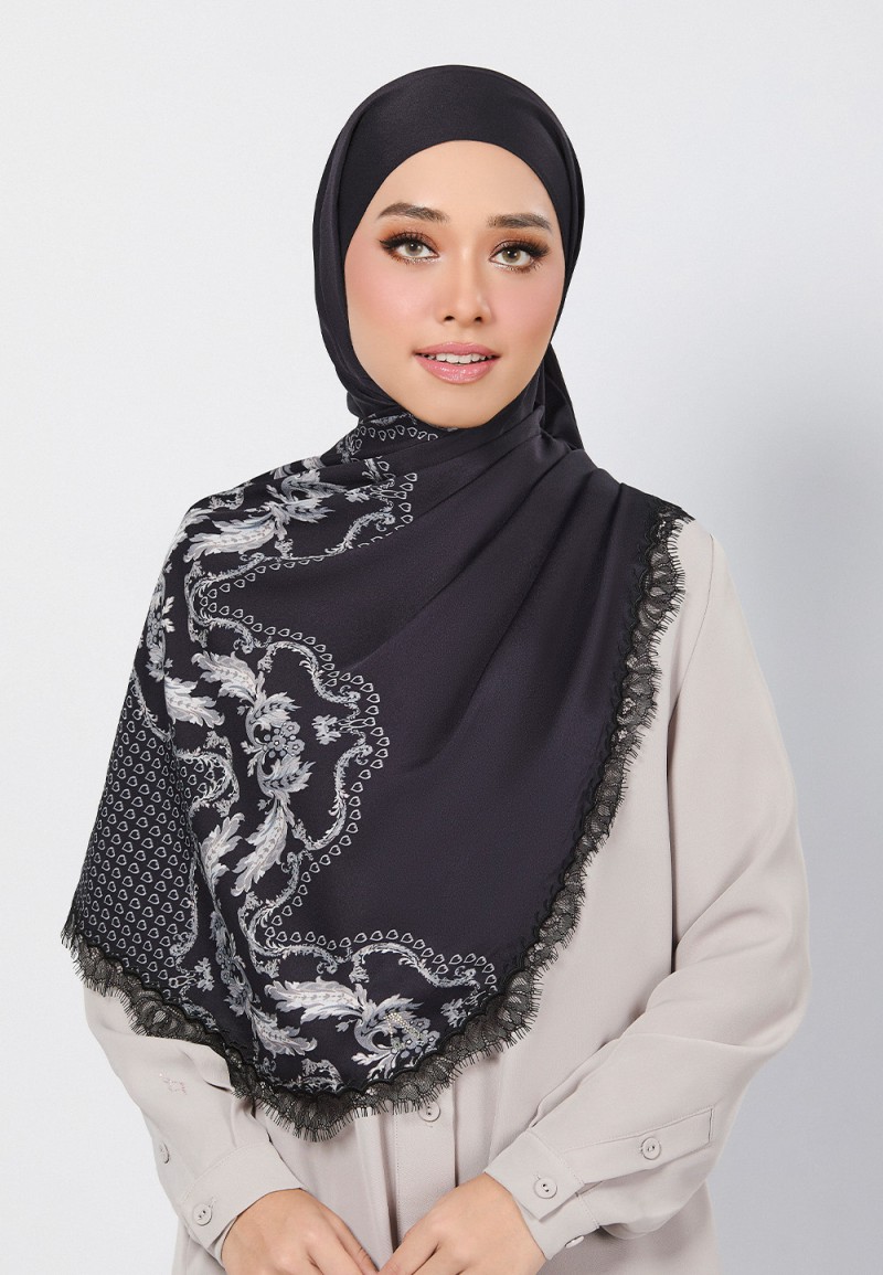 SHAWL WAYLA PRINTED WITH LACE