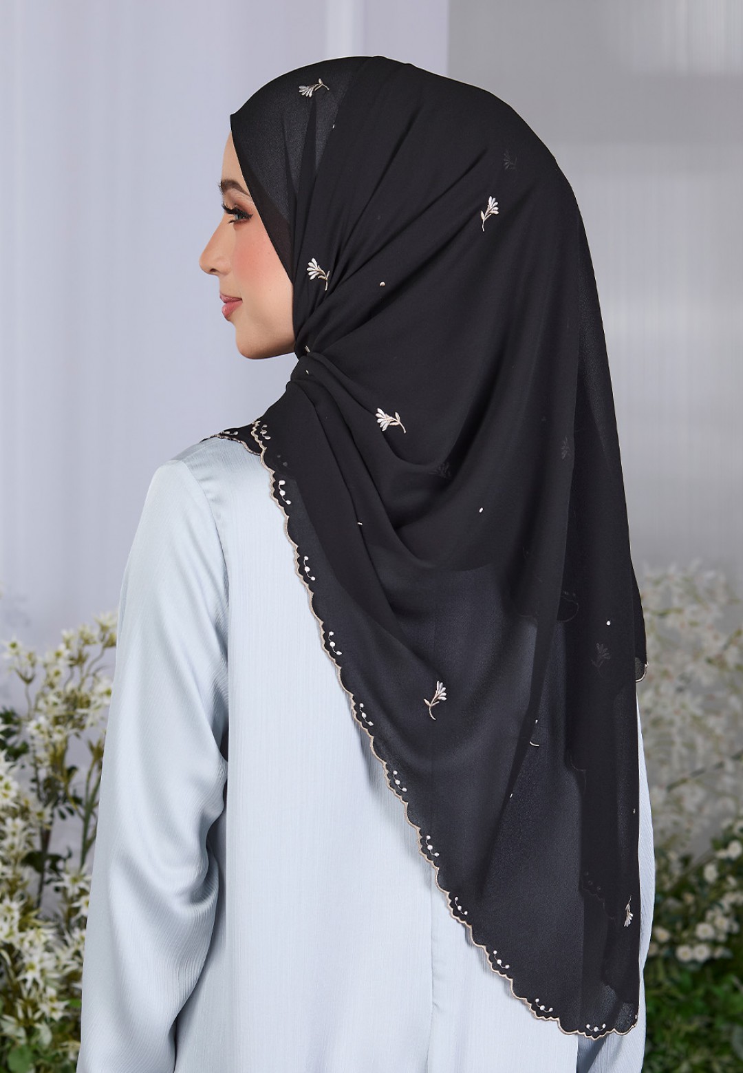 SHAWL FIORE PLAIN EMBROIDERY