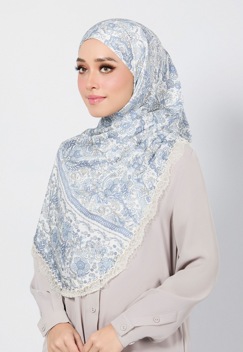 SHAWL THEIA PRINTED WITH LACE