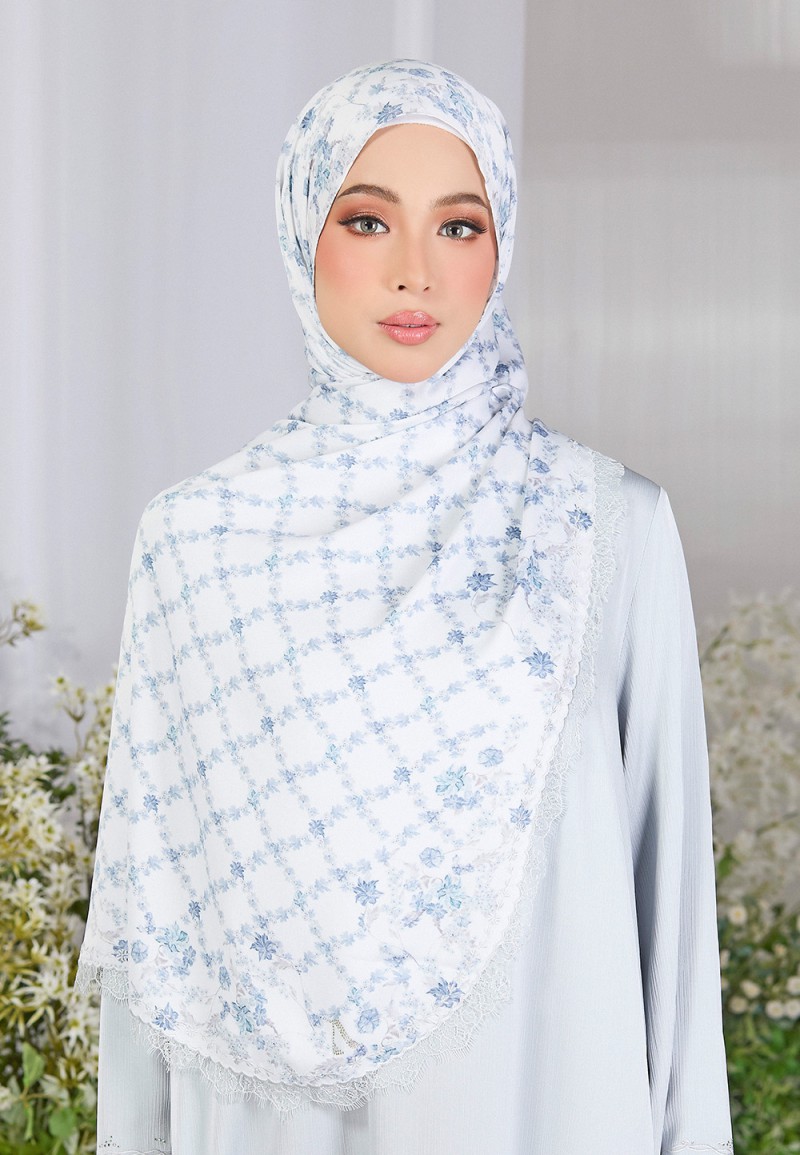 SHAWL ABBY PRINTED WITH LACE