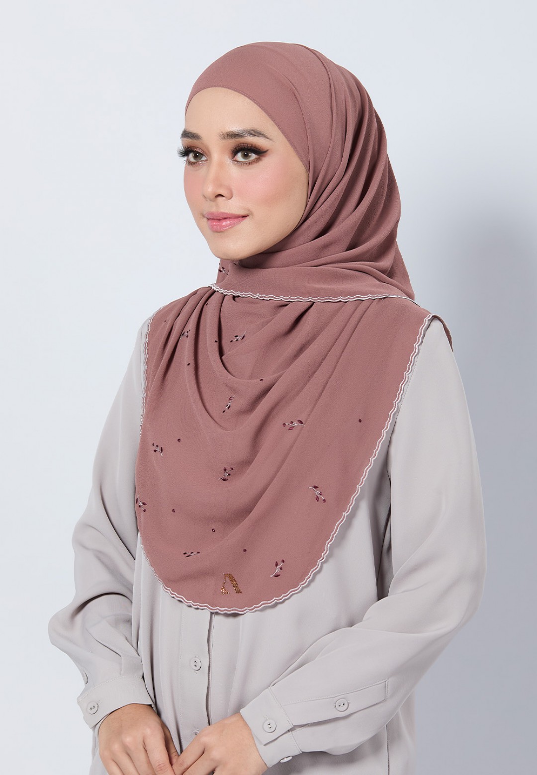 SHAWL ADORA PLAIN EMBROIDERY